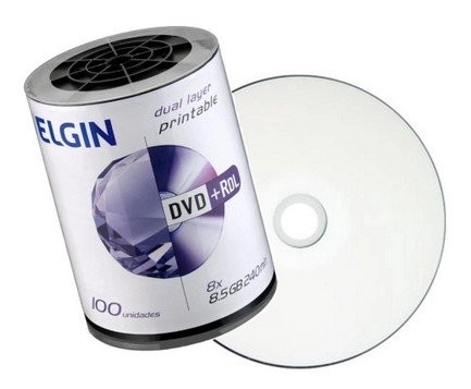 Real Ink | dvd-r Elgin - printable - 8.5gb (dual layer) c/ 100 unid.